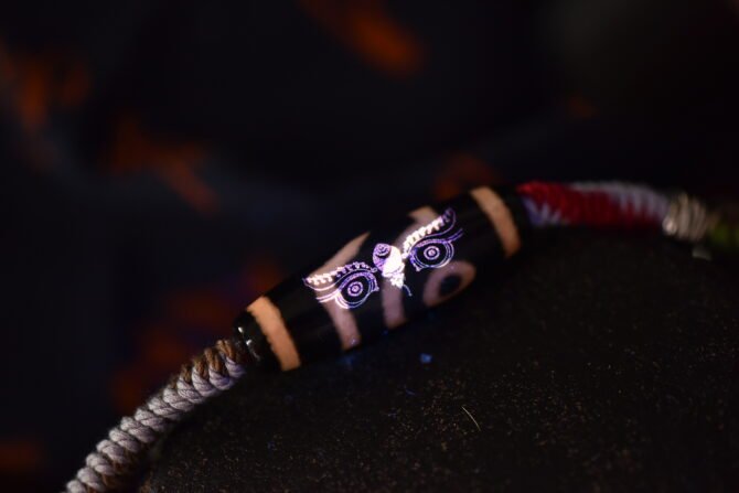 Nine-Eyed Dzi & Onyx Tibetan Necklace - Earthy Brown + Soothing Black | Gem of Hidden Fortune - 画像 (4)