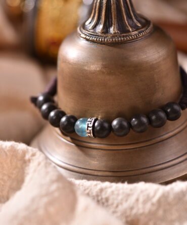 Tibetan handmade braided bracelet with natural raw stone, zodiac inspired spiritual jewelry