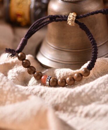 Tibetan handmade braided bracelet with natural raw stone, zodiac inspired spiritual jewelry