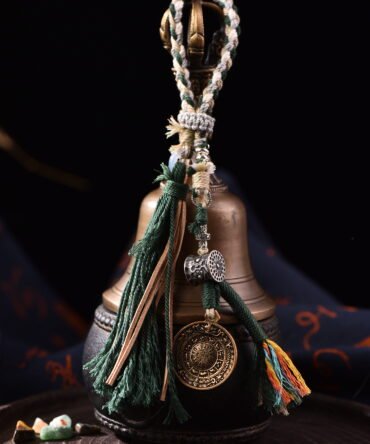 Bagua Blessing Charm - Green-White Cord + Colorful Base | Amulet of Cosmic Balance