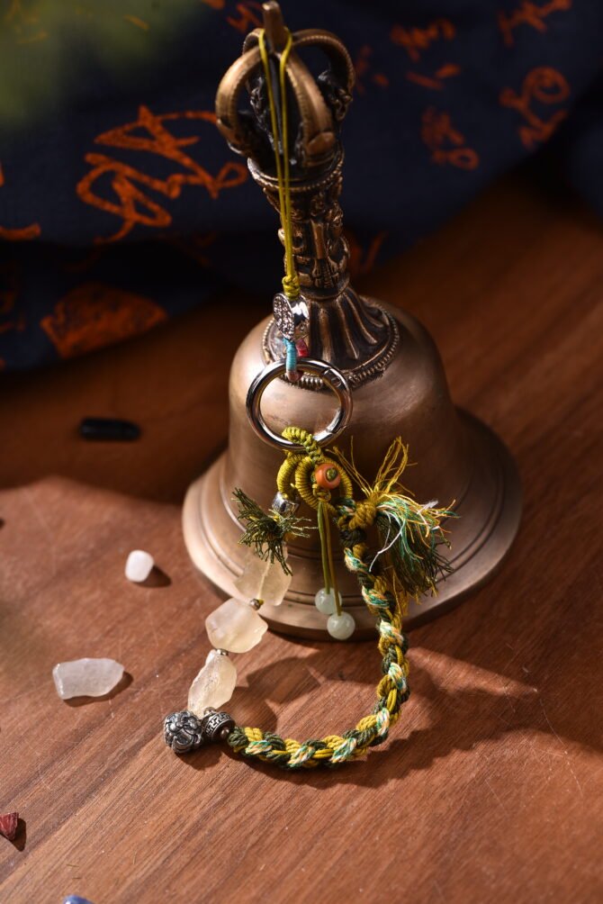 Tibetan handmade braided bracelet with natural raw stone, zodiac inspired spiritual jewelry