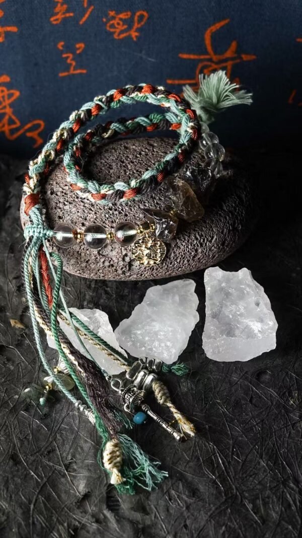Capricorn Earth-Weaved Steadfast Bracelet - Deep Brown & Forest Green