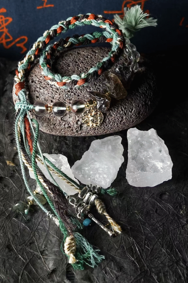 Capricorn Earth-Weaved Steadfast Bracelet - Deep Brown & Forest Green