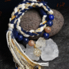 Aquarius Breeze-Weaved Vision Bracelet - White & Gold-Blue