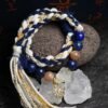 Aquarius Breeze-Weaved Vision Bracelet - White & Gold-Blue