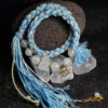 Cancer Tide-Weaved Nurture Bracelet - White & Light Blue