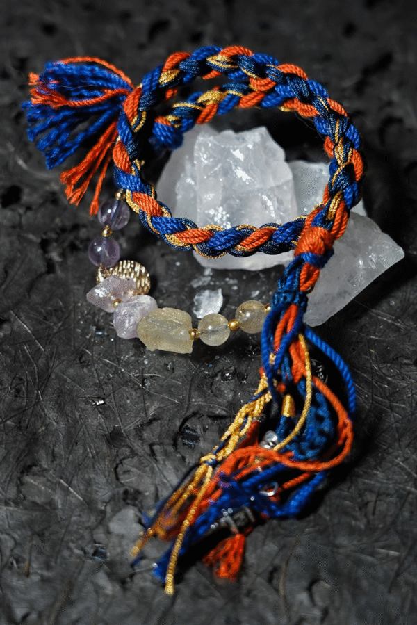 Sagittarius Flame-Weaved Adventure Bracelet - Deep Blue & Gold