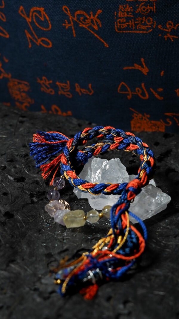 Sagittarius Flame-Weaved Adventure Bracelet - Deep Blue & Gold