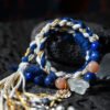 Aquarius Breeze-Weaved Vision Bracelet - White & Gold-Blue