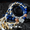 Aquarius Breeze-Weaved Vision Bracelet - White & Gold-Blue