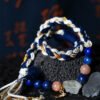 Aquarius Breeze-Weaved Vision Bracelet - White & Gold-Blue
