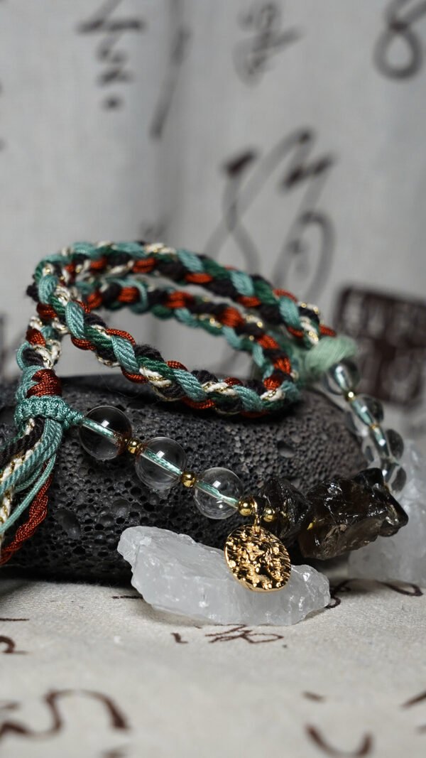 Capricorn Earth-Weaved Steadfast Bracelet - Deep Brown & Forest Green