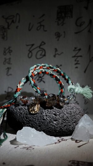 Capricorn Earth-Weaved Steadfast Bracelet - Deep Brown & Forest Green