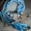 Cancer Tide-Weaved Nurture Bracelet - White & Light Blue