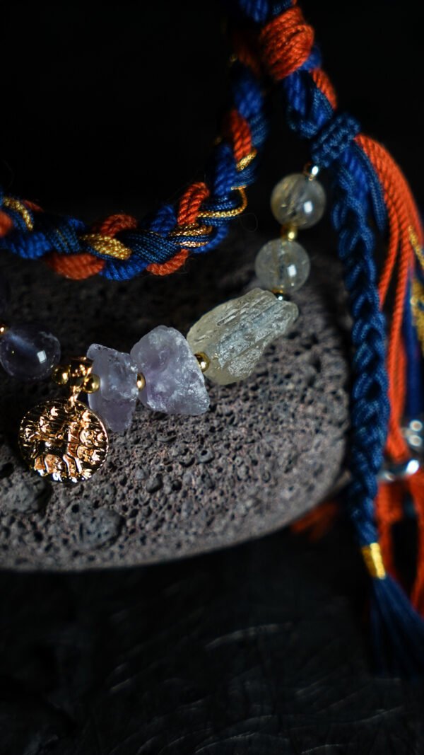 Sagittarius Flame-Weaved Adventure Bracelet - Deep Blue & Gold