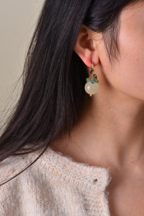 Embrace Fresh Vitality with the Handmade Afghan Grape Jade Earrings | Natural Moisture