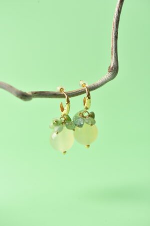 Embrace Fresh Vitality with the Handmade Afghan Grape Jade Earrings | Natural Moisture