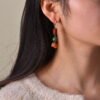 Handmade Christmas Joy Earrings - Ancient Agate & Green Magnesite