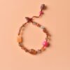 Passionate Vitality Irregular Crystal Bracelet - Red Rabbit Hair & Black Super Seven