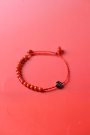 Embrace Passion with Aries Sparkle Cord Bracelet | Red Gold Shimmer & Red Agate Embrace Passion with Aries Sparkle Cord Bracelet | Red Gold Shimmer & Red Agate