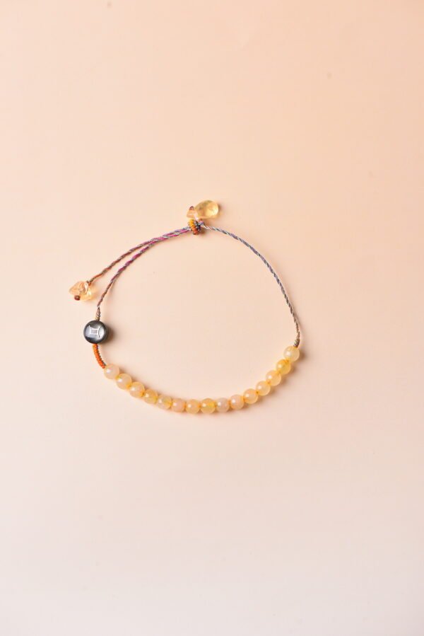 Gemini Sparkle Cord Bracelet - Citrine & Free-Form Citrine
