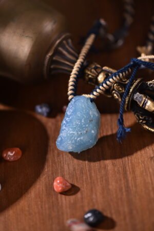 Pure Moisture & Blessing Adjustable Raw Stone Necklace - Aquamarine & Silver Pure Moisture & Blessing Adjustable Raw Stone Necklace - Aquamarine & Silver
