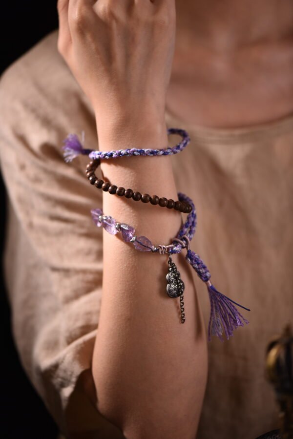 Serene Aura Convertible Crystal Bracelet-Necklace - Amethyst Serene Aura Convertible Crystal Bracelet-Necklace - Amethyst