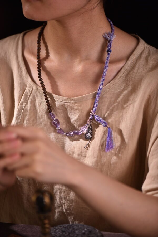 Serene Aura Convertible Crystal Bracelet-Necklace - Amethyst Serene Aura Convertible Crystal Bracelet-Necklace - Amethyst