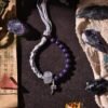 herbal incense crystal bracelet dual purple