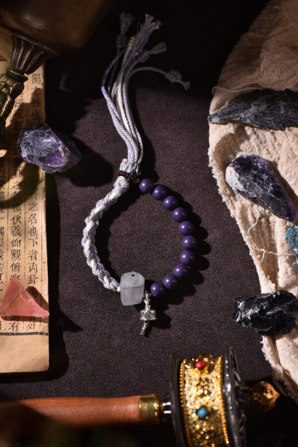 herbal incense crystal bracelet dual purple