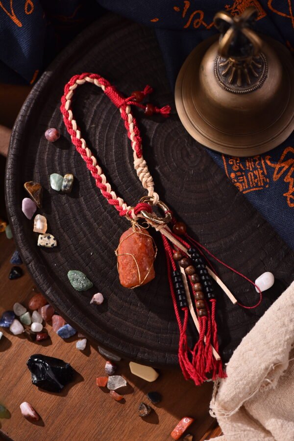 Blazing Courage Five Elements Fire Crystal Pendant - Gold-Wrapped