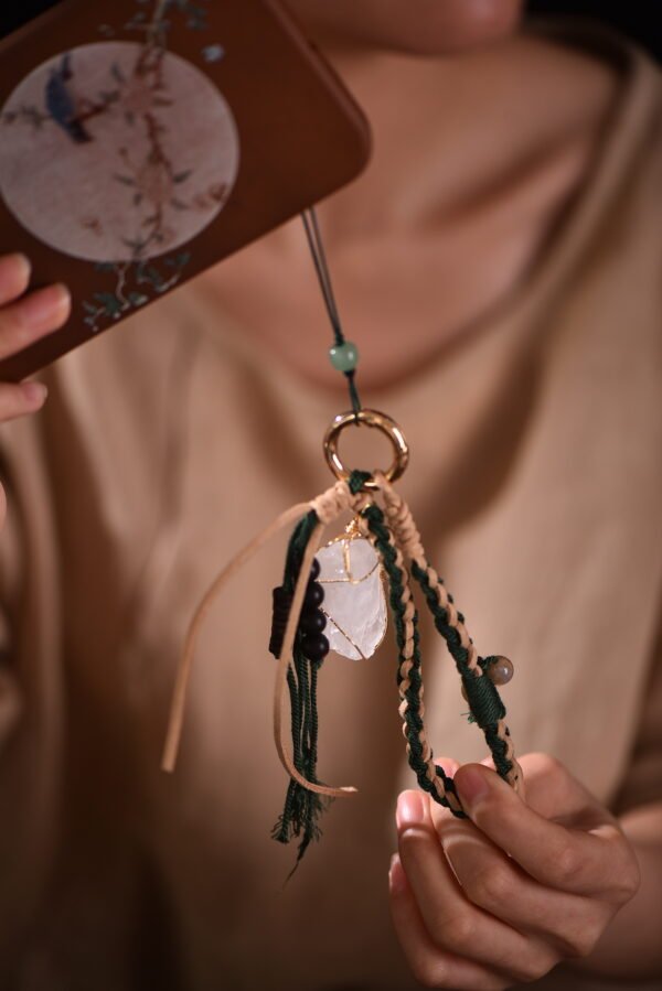 Nourish Renewal Five Elements Wood Crystal Pendant - Gold-Wrapped