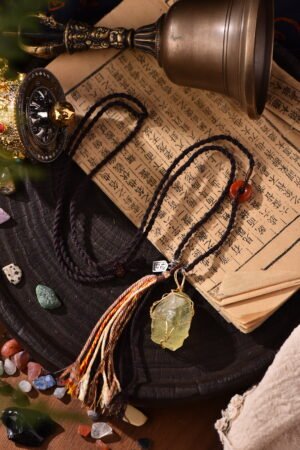 Embrace Warm Prosperity with the Raw Crystal Long Necklace - Citrine | TibetanTwist Embrace Warm Prosperity with the Raw Crystal Long Necklace - Citrine | TibetanTwist
