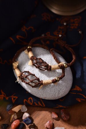 Nature-Bound Harmony Couple's Raw Crystal Bracelet - Green Phantom