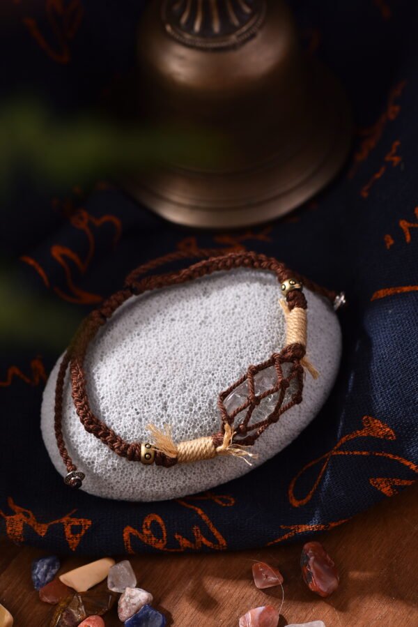 Nature-Bound Harmony Couple's Raw Crystal Bracelet - Green Phantom