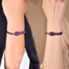 Long-Lasting Aroma Couple's Herbal Bracelet - Purple Beads 12 Herbs