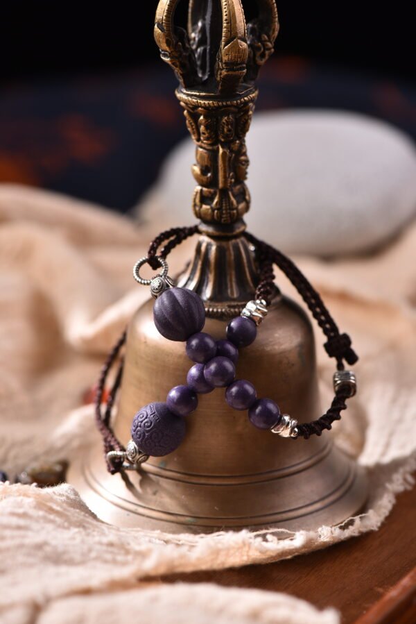 Long-Lasting Aroma Couple's Herbal Bracelet - Purple Beads 12 Herbs