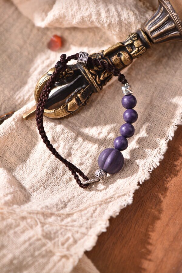 Long-Lasting Aroma Couple's Herbal Bracelet - Purple Beads 12 Herbs
