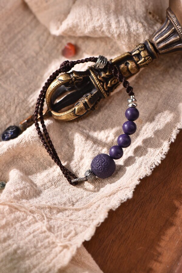 Long-Lasting Aroma Couple's Herbal Bracelet - Purple Beads 12 Herbs