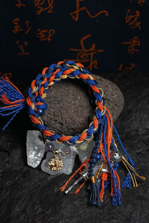 Sagittarius Flame-Weaved Adventure Bracelet - Deep Blue & Gold