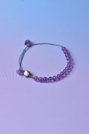 Pisces Sparkle Cord Bracelet - Lavender Amethyst & Amethyst