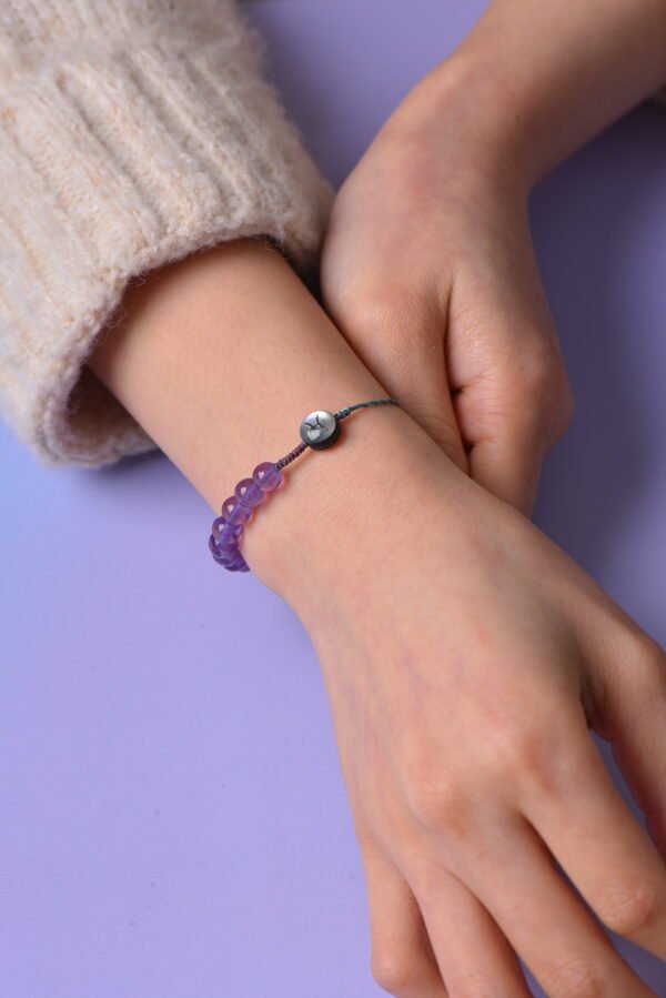 Pisces Sparkle Cord Bracelet - Lavender Amethyst & Amethyst Pisces Sparkle Cord Bracelet - Lavender Amethyst & Amethyst