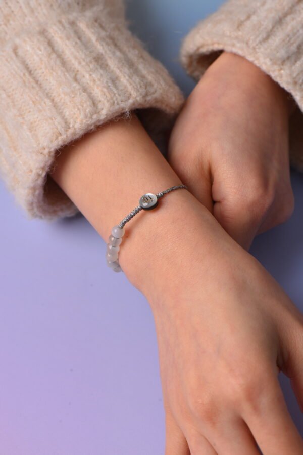 Virgo Sparkle Cord Bracelet - White Moonstone & Clear Quartz