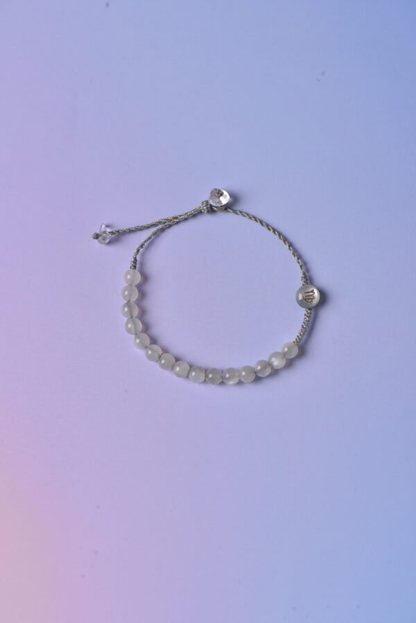 Virgo Sparkle Cord Bracelet - White Moonstone & Clear Quartz