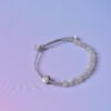 Virgo Sparkle Cord Bracelet - White Moonstone & Clear Quartz