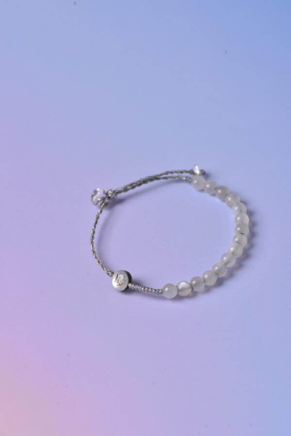 Virgo Sparkle Cord Bracelet - White Moonstone & Clear Quartz