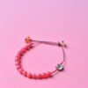 Libra Sparkle Cord Bracelet - Rhodonite & Red Rabbit Hair Crystal Libra Sparkle Cord Bracelet - Rhodonite & Red Rabbit Hair Crystal