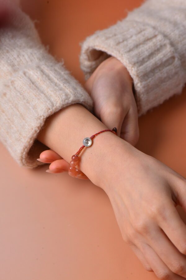 Sagittarius Sparkle Cord Bracelet - Sunstone & Red Rabbit Hair Crystal Sagittarius Sparkle Cord Bracelet - Sunstone & Red Rabbit Hair Crystal