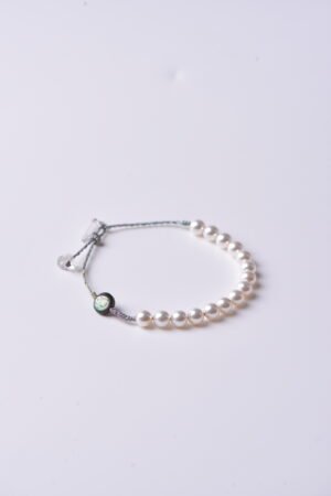 Cancer Sparkle Cord Bracelet - Shell Pearl & Clear Quartz Cancer Sparkle Cord Bracelet - Shell Pearl & Clear Quartz