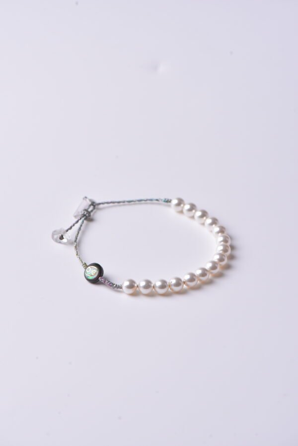 Cancer Sparkle Cord Bracelet - Shell Pearl & Clear Quartz